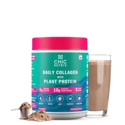 Chicnutrix Daily Collagen Peptides With Plant Protein | Japanese Marine Collagen, Amla, Shatavari, Brahmi, Pomegranate & Tulsi | Digestive Enzymes | Chocolate Mocha Flavour, 15 Servings-image-38