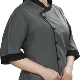 fabuniforms Women Regular Fit Solid Mandarin Collar Formal Shirt image 5