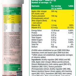 fast&up Apple Cider Vinegar 15 Effervescent Tablets, ACV With Mother, Vitamin B6 & B12 image 2