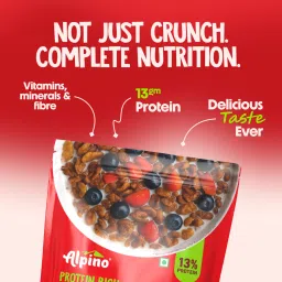 ALPINO 13g Protein-Rich Super Corn Flakes Chocolate 750g - Natural Peanut Butter, Brown Sugar - Source of Healthy Fats & Dietary Fibre, Added Vitamins & Minerals image 5