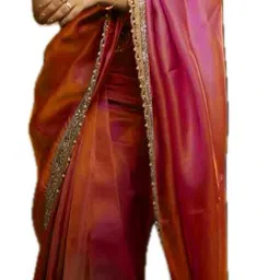 vinayak textile Embroidered Bollywood Tissue, Silk Blend Saree image 2