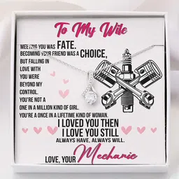 Wife Necklace, Mechanicâ€™s Wife Necklace, Gift For Wife From Husband Rhodium Zircon Sterling Silver Pendant Set-image-94