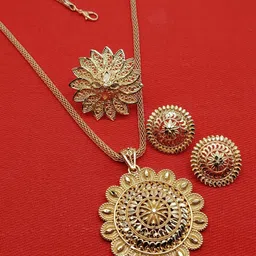 Brass Gold-plated Gold Jewel Set-image-1