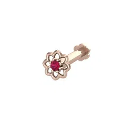 dishis 18K/14K Yellow/Rose/White Gold Nose Pin(Screw) for Women image 1