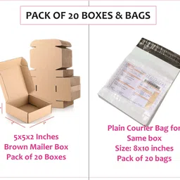 prockage Self-Locking Box Paper, Cardboard Small 5x5x2 Brown Mailer Box and 8x10 Inches Grey POD Courier Bag Packaging Box-picture-21