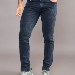 lzard Men Regular Mid Rise Dark Blue Jeans image 2