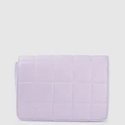 Lino Perros Women Lavender Solid Quilted Structured Sling Bag image 4