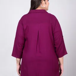 indietoga Women Regular Fit Solid Spread Collar Casual Shirt image 2