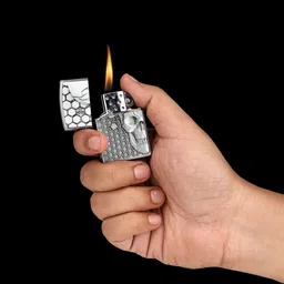 first dot Lighter Windproof Cigarette Lighter for Men Lighter Skull Skeleton Cool Lighter for Men Refillable Metal Pocket Lighter | Cool Skeleton Design Pocket Lighter image 4