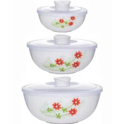 cello Opal 3pcs Mixing Bowl Set with Lid of 1pc Each Large, Medium & Small. image 4