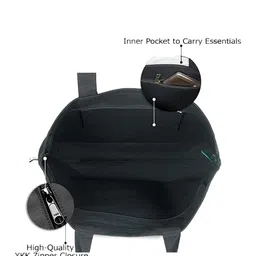 EcoRight Black Printed Oversized Shopper Cotton Tote Bag image 5