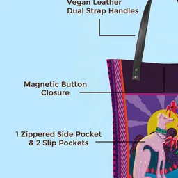 Kalankit Printed Vegan Leather Shopper Tote Bag image 3