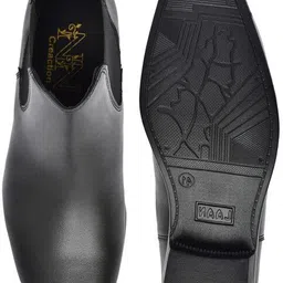 n n creaction Casual Leather Chelsea Zip Elastic Boots For Men image 3