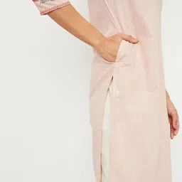 max Women Embroidered Cotton Blend A-line Kurta image 5