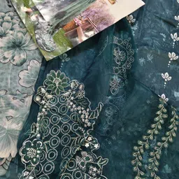 zrc Unstitched Pure Cotton Salwar Suit Material Embroidered, Floral Print, Printed image 3