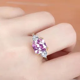 Designs & You Silver-Plated American Diamond Studded Finger Ring image 3