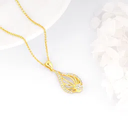 giva 925 Silver Golden Glint Pendant |Lifetime Plating|6 Month Warranty Zircon Gold-plated Plated Silver Chain-picture-16