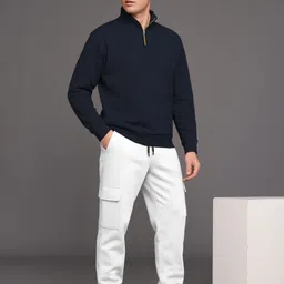 tripr Men Night Suit Set Blue, White Solid-picture-41