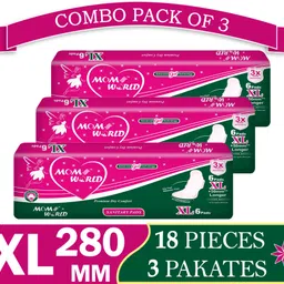 moms world Sanitary Pads For Women-XL280 MM |Straight Drynet | Quick Absorption| Combo Pack Sanitary Pad-picture-34