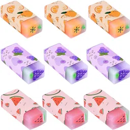 kopikalam Fruits Scented Erasers | Colorful Cute Pencil Erasers for Kids, Students Non-Toxic Eraser image 1