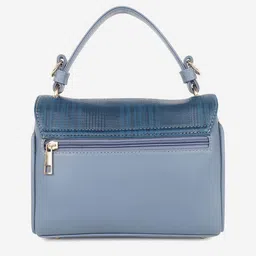 Black Spade Checked Structured Satchel image 3