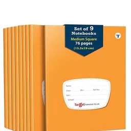 target publications Medium Square Maths Notebooks for School Kids |Hard Cover| 15.5 x 19 cm|Set of 9 Regular Notebook Square 76 Pages-picture-26