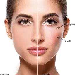 beautyath 3-in-1 Lip & Tint Baked Blusher | Natural Glow | Long-Lasting | Waterproof -AE Highlighter image 2