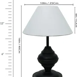glowhere Modern Black Urn Table Lamp, White Cone Shade for Bedroom & Living Room Table Lamp image 3