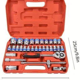 okasta 32Pcs Heavy 1/2"inch Combinational Ratchet Socket Wrench Socket Set image 4