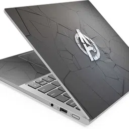 Techfit HD Printed Easy to Install Full Panel Laptop Skin/Sticker/Stretchable Vinyl/Cover for all Size Laptops upto 15.6 inch No Residue, Bubble Free - A Logo Grey Self Adhesive Vinyl Laptop Decal 15.6-picture-22