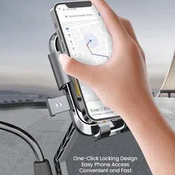 huntindia Secure Grip Bicycle Bike Motorcycle Rider Navigation Mobile Phone Holder Stand Bike Mobile Holder image 5