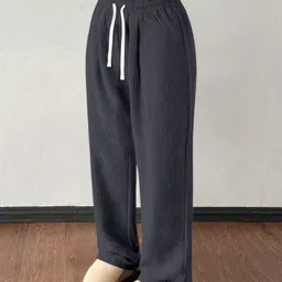 rajovati Women Regular Fit Grey Viscose Rayon Trousers-picture-34