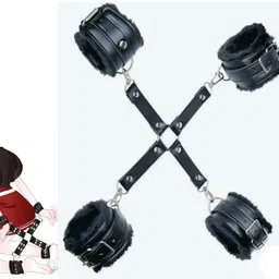 ard Handcuff & Legcuff And Hogtie Black Soft Leather 3 Pcs Combo For Couples-picture-45