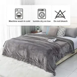 chandravati Solid Double Sherpa Blanket for Heavy Winter image 3