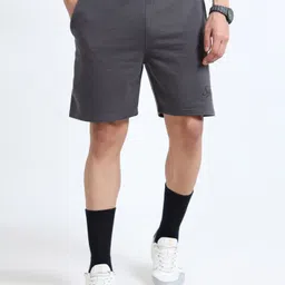 q-cut Self Design Men Grey Casual Shorts image 5
