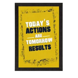 eCraftIndia Yellow & Black Today's Action Motivational Quote Texture UV Art Painting image 3