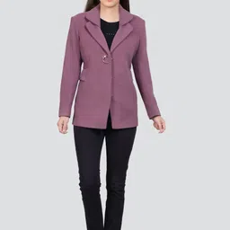 young club classic GARMAN VELVET Self Design Coat For Women image 5