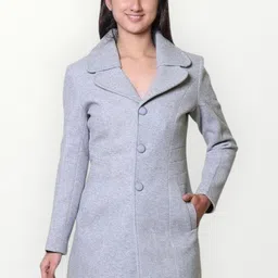 troo blue Women Solid Double Breasted Casual Blazer-picture-19