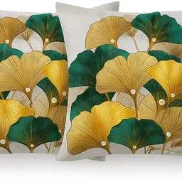flipkart smartbuy Microfibre Cushion Pack of 2 Floral Golden Aura Collection-picture-11