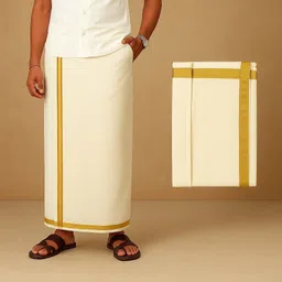 arsa lifestyle mens velcro dhoti cream Solid Men Dhoti-picture-16
