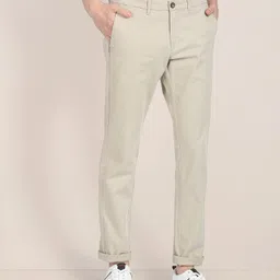 u.s. polo assn. Men Slim Fit Beige Cotton Blend Trousers-picture-15