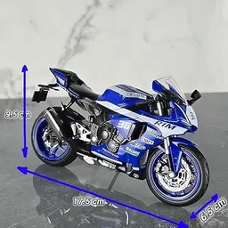 toyshimmer Yama R1M 36 die cast bike model 1:12 scale size image 2