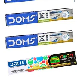 doms X1 Super Dark & Neon HB Graphite Pencil Set with Free Sharpener Pencil-picture-19