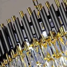 lumina Modern 500mm Black and Gold Chandelier Light Fixture, 20 inch Chandelier Ceiling Lamp image 3