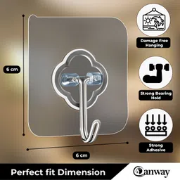 canway Adhesive Hooks for Wall Heavy Duty, Wall Hook for Bedroom, Bathroom Hangings Hook 10 image 2