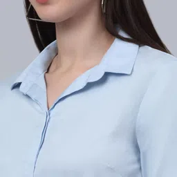 cantabil Women Regular Fit Solid Spread Collar Casual Shirt image 3