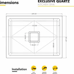 istar Premium Luxury Sink for Modern Home & Kitchen (24” x 18” x 8”) with 10mm thickness Vessel Sink image 3