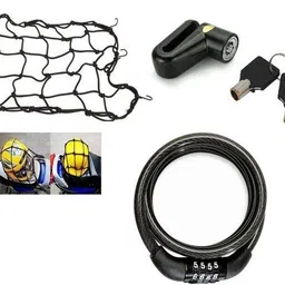 1 Bike Cargo Bungee Net, 1 Disk Lock, 1 Number Lock Combo-image-1