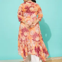 QUIERO MAS Floral Printed Longline Tie-Up Shrug image 4