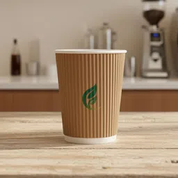 fresh bio Pack of 100 Wooden Ripple Cups | Eco-Friendly Paper Cups | Recyclable 250ml-picture-37